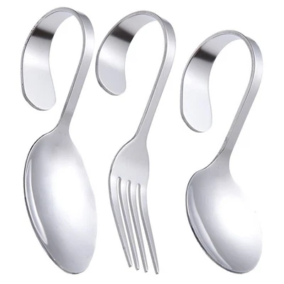  3 Pcs Argenteria Cucchiai Da Portata in Acciaio Inossidabile Utensili Cucina - Immagine 1 di 4