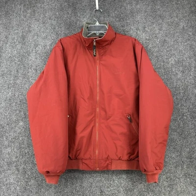 LL Bean Granate Óxido Para Hombre Chaqueta de Calentamiento Forrada de Vellón Abrigo de Bombardero Exterior Foto 1 de 4