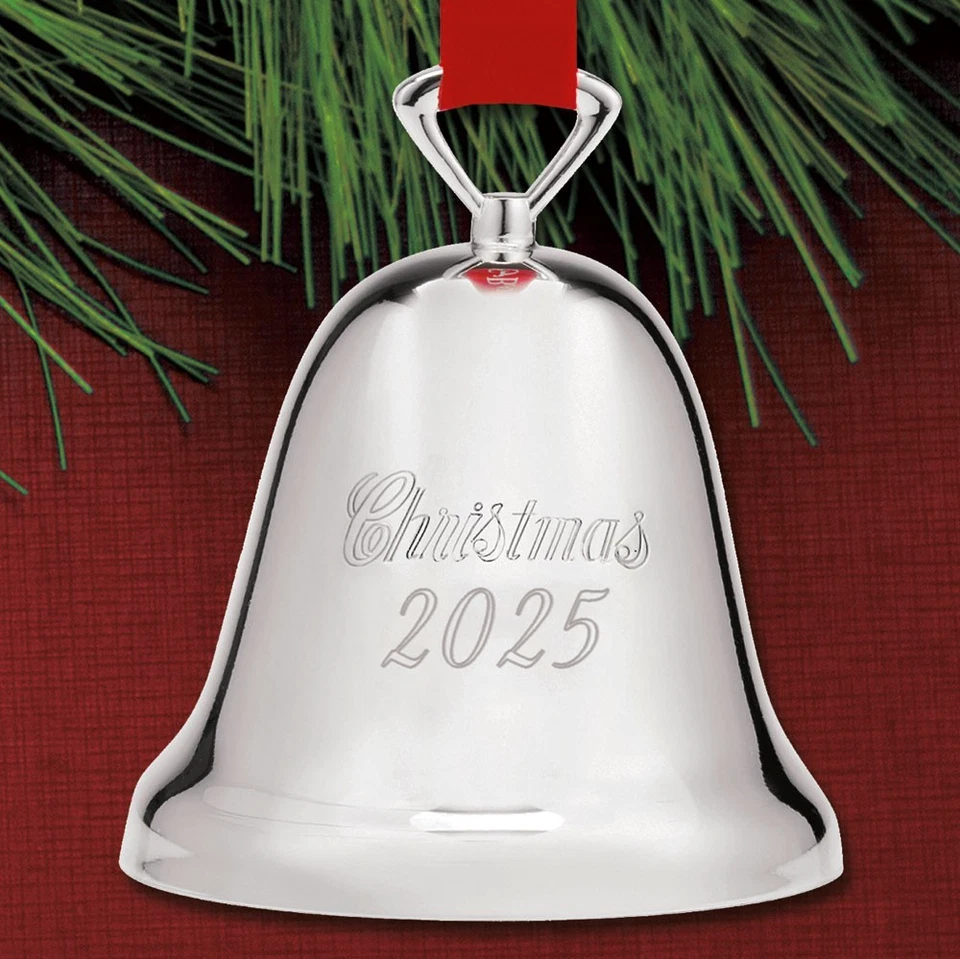 New 2025 Reed & Barton Silverplate Dated Christmas Bell 329/3 Ornament NIB - Image 1 of 1