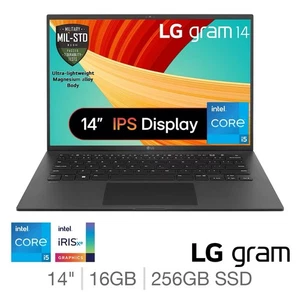 LG gram, Intel Core i5, 16GB RAM, 256GB SSD, 14 Inch Laptop, 14Z90RU-G.AP52A1 - Picture 1 of 19