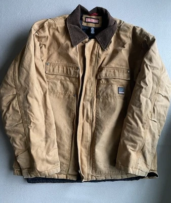 Chaqueta Craftsman Abrigo de Trabajo de Lona Pesada Pato Edredón Forrado Marrón Para Hombre L Manchado Foto 1 de 4