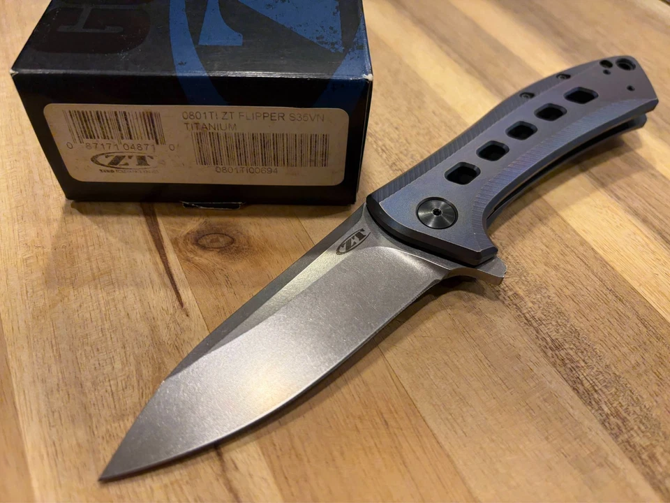 Zero Tolerance ZT 0801TI Knife Titanium Framelock 3.5" S35VN Rexford Design - Image 1 of 4
