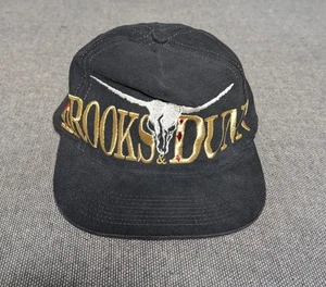 Vintage Brooks & Dunn 90s Black And Gold Strapback Hat Country - Bild 1 von 6