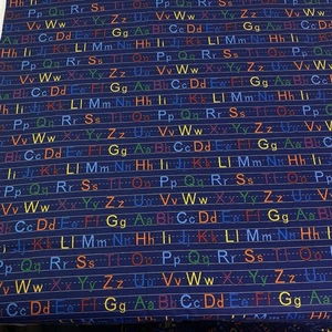 ABC's on Blue Cotton Fabric Traditions 2003 Two yards 12 inches Uncut - Picture 1 of 5