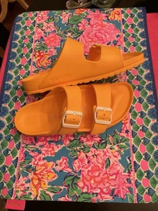 BIRKENSTOCK Zwei Riemen SANDALEN in Mandarine DAMEN GR 38 oder 7,5-8 Preppy Classic - Bild 1 von 5