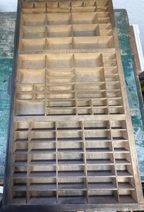 HAMILTON Wood Oak Printers Drawer TYPE CASE /Shadow Box / LOT FIVE - Picture 1 of 5