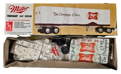 Vintage AMT Miller Fruehauf 40" Semi Trailer 1/25 Model Kit -  Open Box - T559 - Image 1 of 3