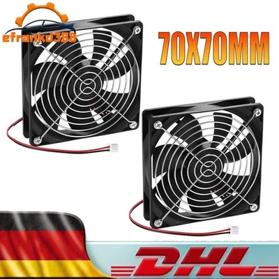 12V 70x70x25mm Kühler Silent Lüfter Cooling Fan für Desktop PC Computer Gehäuse - Bild 1 von 4