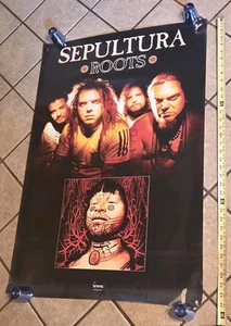 1996 Brazilian Heavy Metal Band SEPULTURA Roots Vtg Promo CD/RECORD Store Poster - Picture 1 of 6