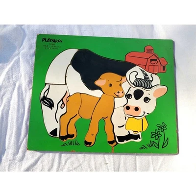 Rompecabezas vintage Playskool vacas 175-8 madera 13 piezas Foto 1 de 4