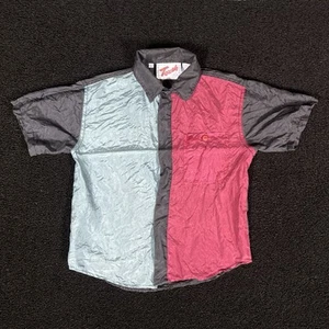 vintage colorblock multicolor Kids Silk Shirt button up small touch S - AB169 - Picture 1 of 18