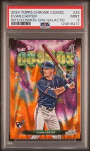2024 Topps Chrome Cosmic EVAN CARTER ROOKIE CARD RC ORANGE REFRACTOR #/25 PSA 9 - Bild 1 von 2