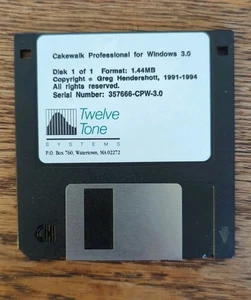 Cakewalk Home Studio 3.0 Windows Floppy Disc Vintage Music MIDI Software - Picture 1 of 2