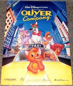 OLIVER AND COMPANY 1996R ORIGINAL 18x27 FILMPLAKAT! DISNEY CARTOON FEATURE! - Bild 1 von 1