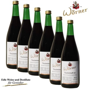 (5,08€/l)  Pfälzer Traubensaft rot 6 Fl. WEINGUT WÖRNER - Saft aus Trauben - Bild 1 von 7
