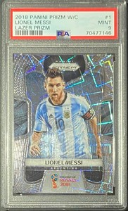 PSA Mint 9 Lionel Messi Lazer Prizm #1 Panini Prizm World Cup Soccer 2018