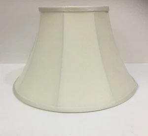 Pure Silk Lined Fabric Table Lamp Floor Standard Shade 20" Cream - Picture 1 of 5