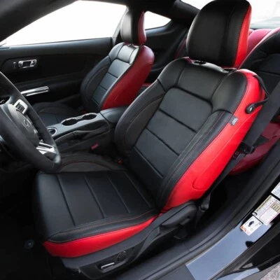 PARA FORD MUSTANG 2012-2014 CUPÉ MOTOPTES FUNDAS DE ASIENTO DE CUERO PERSONALIZADAS DURADERAS Foto 1 de 4