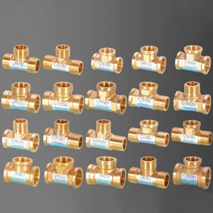 T-Stück Messing Innen-/Außengewinde 3-Wege Verbinder Druckluft Wasser Fitting - Picture 1 of 63