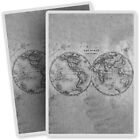 2 x Vinyl Stickers 7x10cm - BW - World Hemispheres Vintage Style Map  #36330