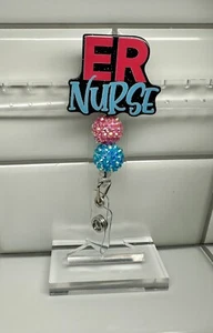ER Krankenschwester Acryl Abzeichen Ausweis Rolle Einziehbar Neu - Bild 1 von 1