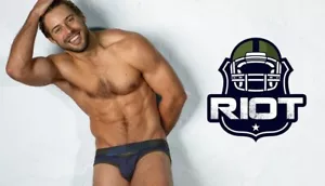 AussieBum Men navy blue Mesh Riot jock strap jockstrap underwear size XL - Picture 1 of 4