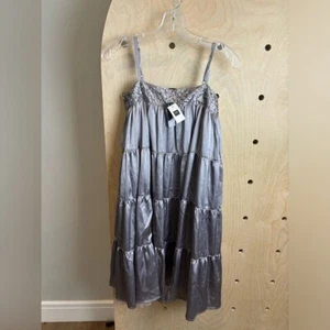 NWT GapKids Silver Holiday Sequin Tiered Dress Size 14/16 - Picture 1 of 7