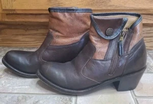 Stivaletti JB Dillon donna taglia 6,5 B 2 toni fatti a mano marrone western Jbw1801 - Foto 1 di 7