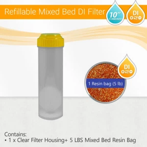 Filtro de carcasa recargable Max Water RO DI + 5 LBS bolsa de resina cama mixta para acuario - Imagen 1 de 3