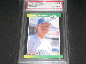 RANDY JOHNSON 1989 DONRUSS AUTHENTIC VINTAGE BASEBALL CARD PSA GRADED MINT 9 - Picture 1 of 2