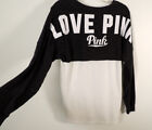 Victoria Secret  LOVE PINK Shirt Womens M Gray & White Knit Top