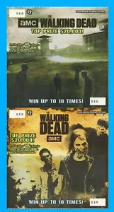 R.I. Lottery Scratch Off tickets expired THE WALKING DEAD set of 2 tickets MINT - Picture 1 of 3