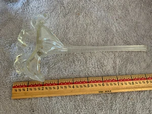Klarglas Lilie Blume langer Stiel 9 1/2" mundgeblasene elegante Trompetenvase, Epergne - Bild 1 von 6