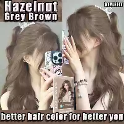 STYLEFIT Profession Hair dye Free Peroxide+full set tool Hazenut Grey Brown - Image 1 of 4