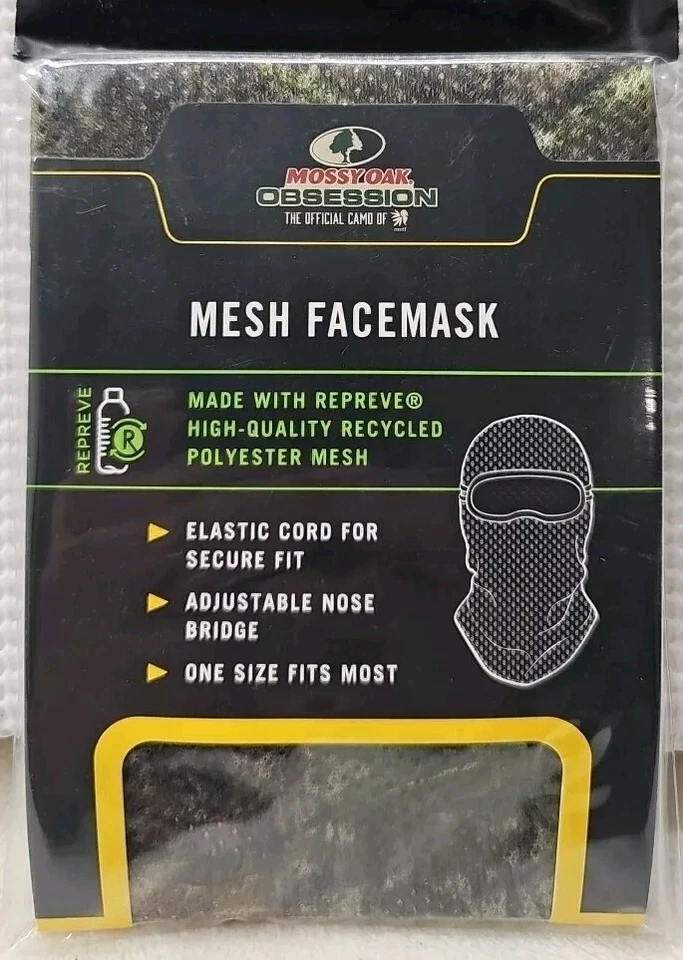 Turkey Hunt Accessories Mesh Facemask Mossy Oak "OBSESSION" NWTF Official Camo - Image 1 of 2