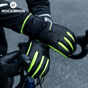 ROCKBROS Guantes de Invierno Ciclismo A prueba de Viento Pantalla Táctil Motocicleta Guantes Cálidos de Bicicleta - Imagen 1 de 15
