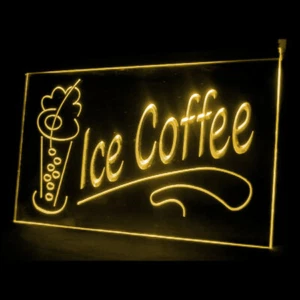 110106 Ice Coffee Shop batido de plátano crema cafetería pantalla LED letrero de neón - Imagen 1 de 1