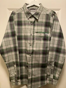 COLUMBIA Herren Grün kariertes langärmeliges Button-Down-Hemd LARGE - Einmal getragen! - Bild 1 von 5