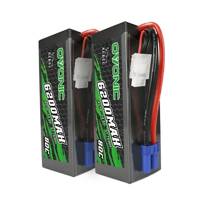 2x ovonic 6200mAh 4S Lipo Battery14.8V 80C EC5 for Arrma Truck Buggy 1/10 1/8 - Image 1 of 4