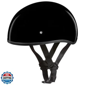 Daytona CASCHI Moto Mezzo Casco Teschio Cap - Nero Lucido 100% DOT App - Foto 1 di 5