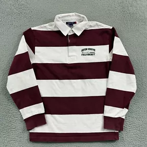Vintage Rugby Shirt Womens Small Striped Long Sleeve Casual Sport Polo Pullover - Picture 1 of 11