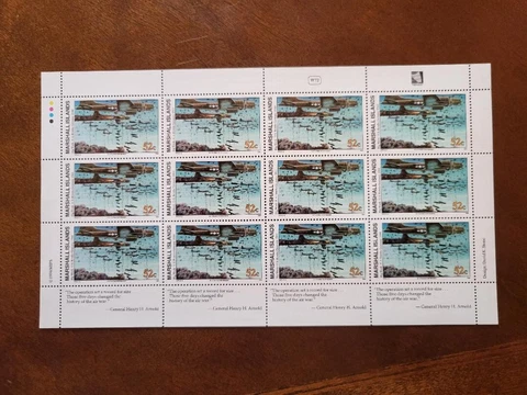 MARSHALL ISLANDS WW2 WWII Commem #483 Big Week US Bombing of Germany Sheet W72 Cover