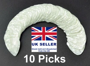 10x Pearl White Gitarrenplektren Pick Anfänger Akustik Elektrisches Geschenk 0,46 mm - Bild 1 von 5
