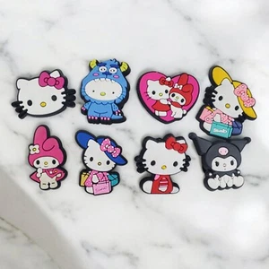 Hello Kitty Croc Shoe Charms Lot Of 8 Sanrio Kuromi Never Been Used - Picture 1 of 5