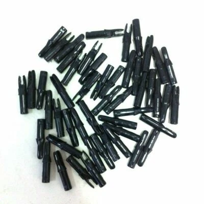20Pcs ID6.2mm Shooting Archery Arrows Nocks Tail Carbon Blended Arrow Tips Black - Image 1 of 4