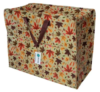Large Jumbo Storage Bag with Zip 58 x 47 x 30cm 80l (Autumn Leaves Design) - Image 1 of 4
