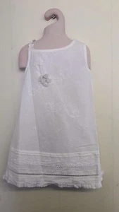Gorgeous White Cotton Ribbon & Flower Dress from Feu Follet - Age 5-6Yrs - BNWT! - Picture 1 of 4