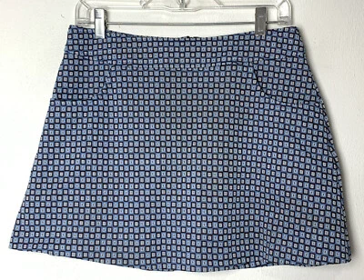 Falda Vintage Mini Talla 11/12 Cremallera Trasera Geo Estampado Poliéster Go-go Bolsillos Cortos Foto 1 de 4