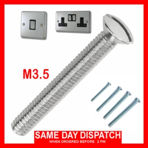 M3.5 LONG SCREWS ELECTRICAL FOR LIGHT SWITCH SOCKET FRONT PLATE SLOTTED HEAD - Picture 1 of 5