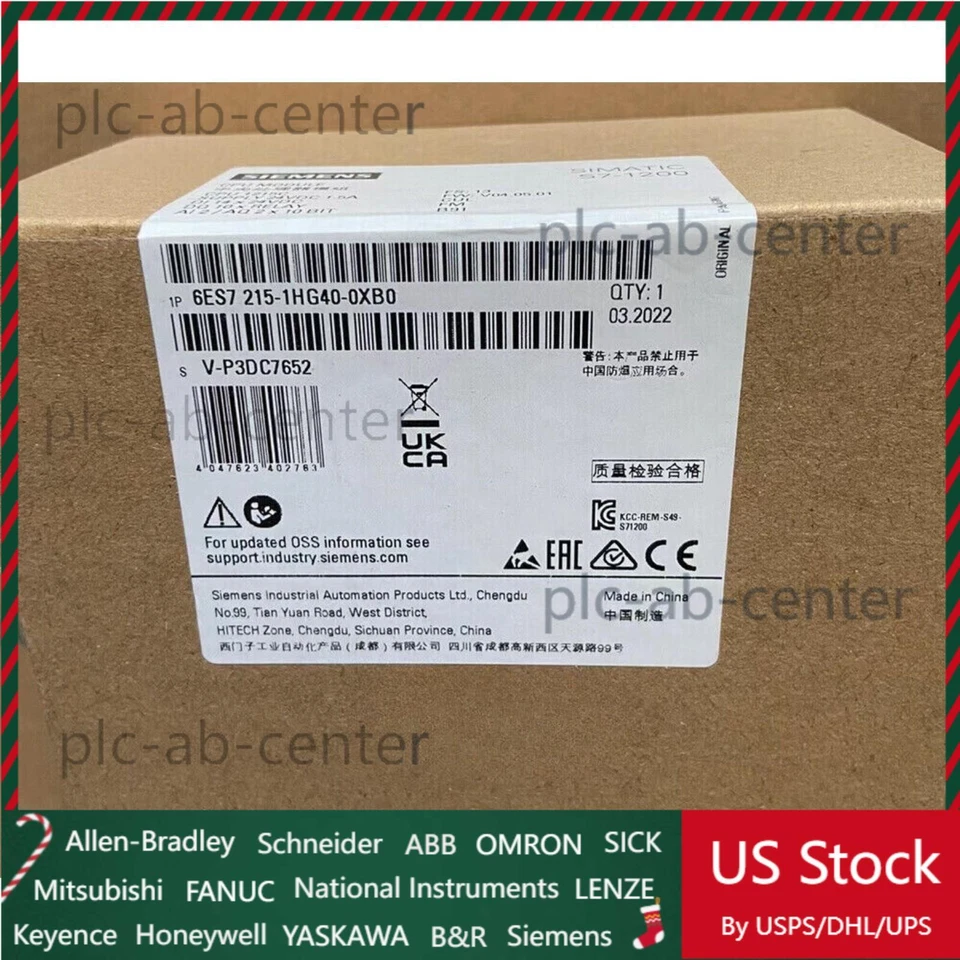 New Siemens 6ES7215-1HG40-0XB0 6ES72151HG400XB0 SIMATIC S7-1200 CPU 1215C - Image 1 of 1
